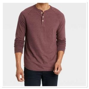 Men’s Long Sleeve Henley Shirt Goodfellow & Co NWT
